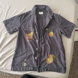 Lucky Brand Kids Button Down Shirt with Fruit Embroidery